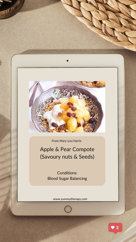 Blood sugar balancing Apple & Pear Compote with Savoury Nuts/Seeds