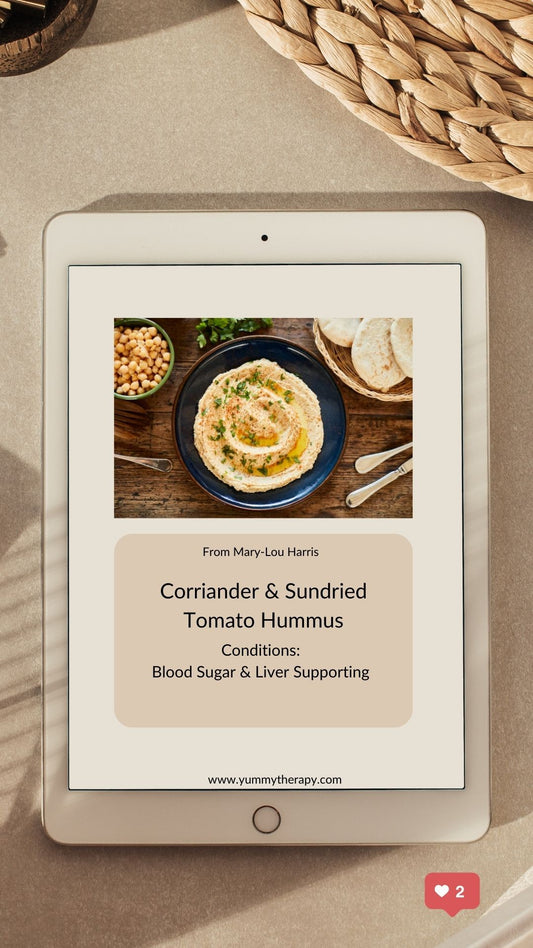 Blood Sugar & Liver Supporting Coriander & Sundried Tomato Hummus